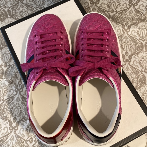 GUCCI ACE SNEAKERS with Crystal Platform - Picture 3 of 9